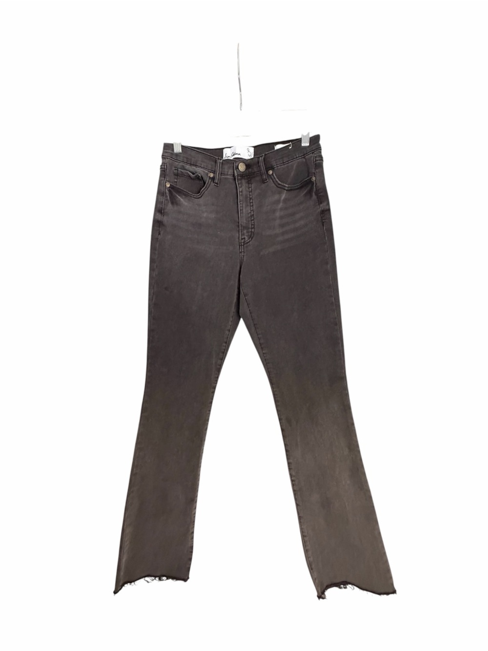 Sam Edelman Penny Bootcut Black Raw Hem Jeans Sz 28